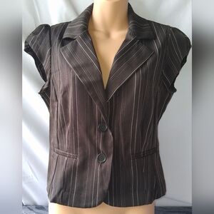 Women's Brown Pinstripe Blazer